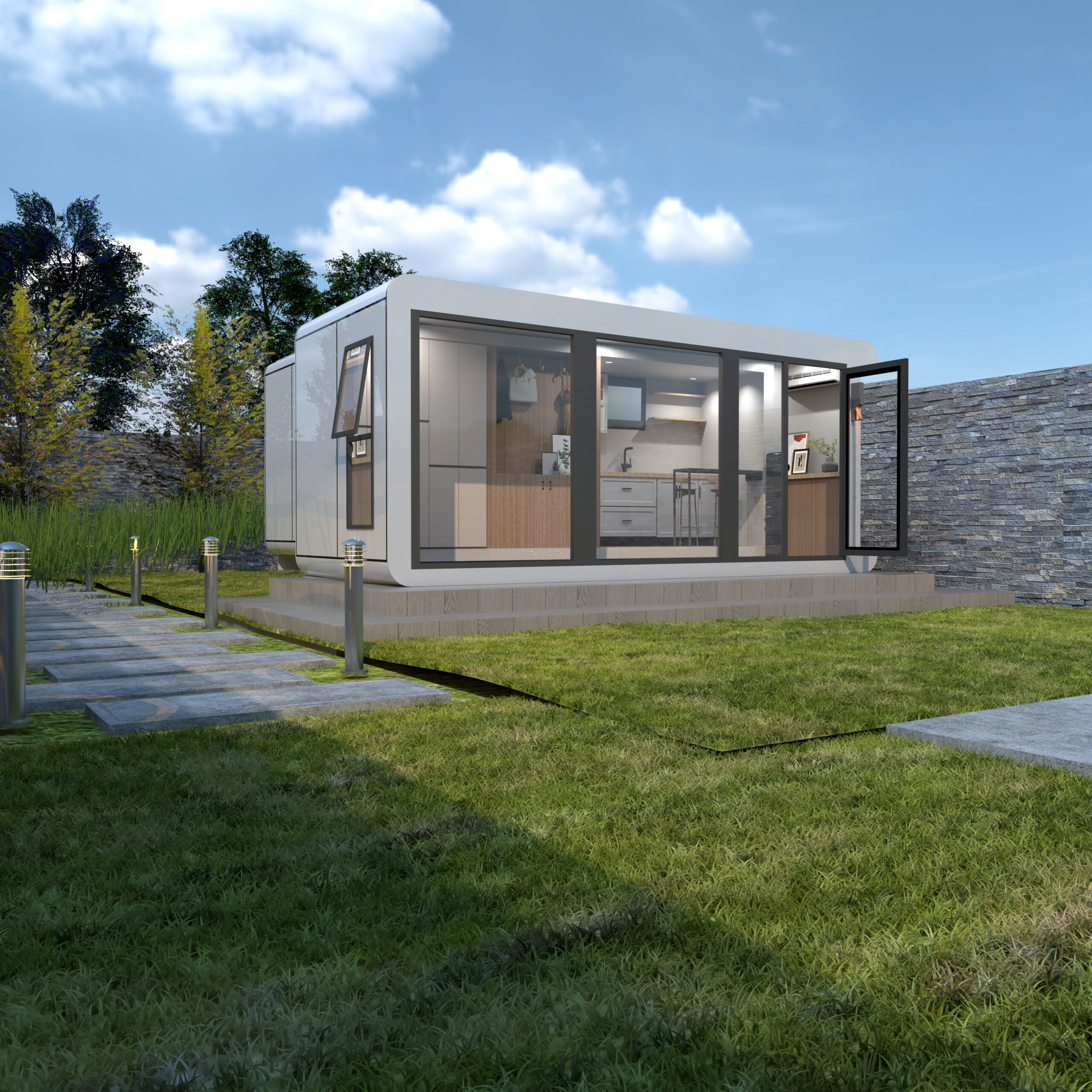 MagicSlide expandable tiny house — California ADU