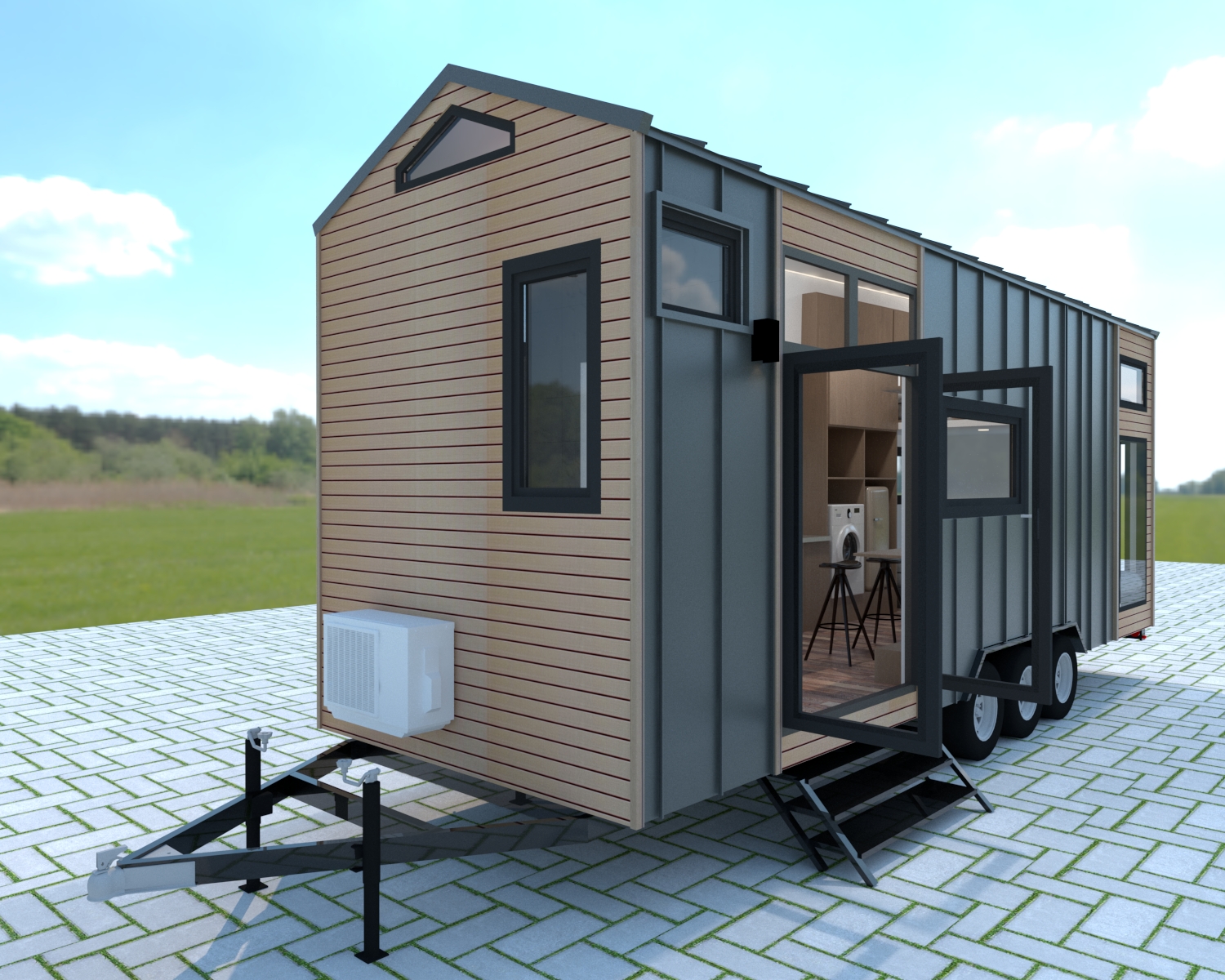 home 3 Magic-Nordic 26ft tiny house on wheels — gabled roof exterior